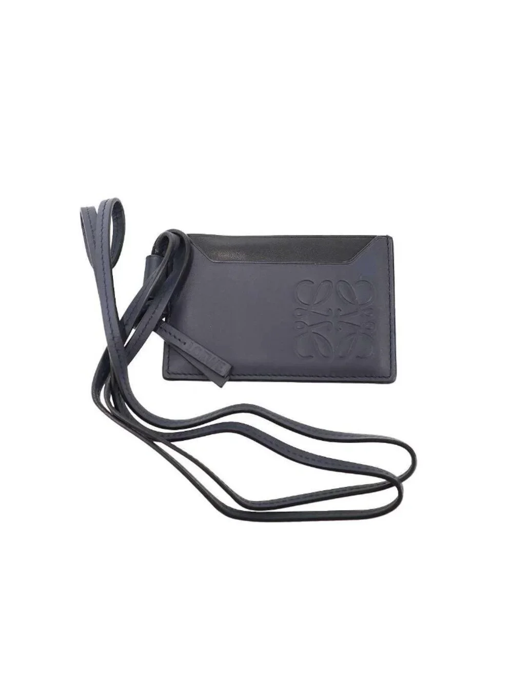 Loewe Strap Leather Card Case Navy